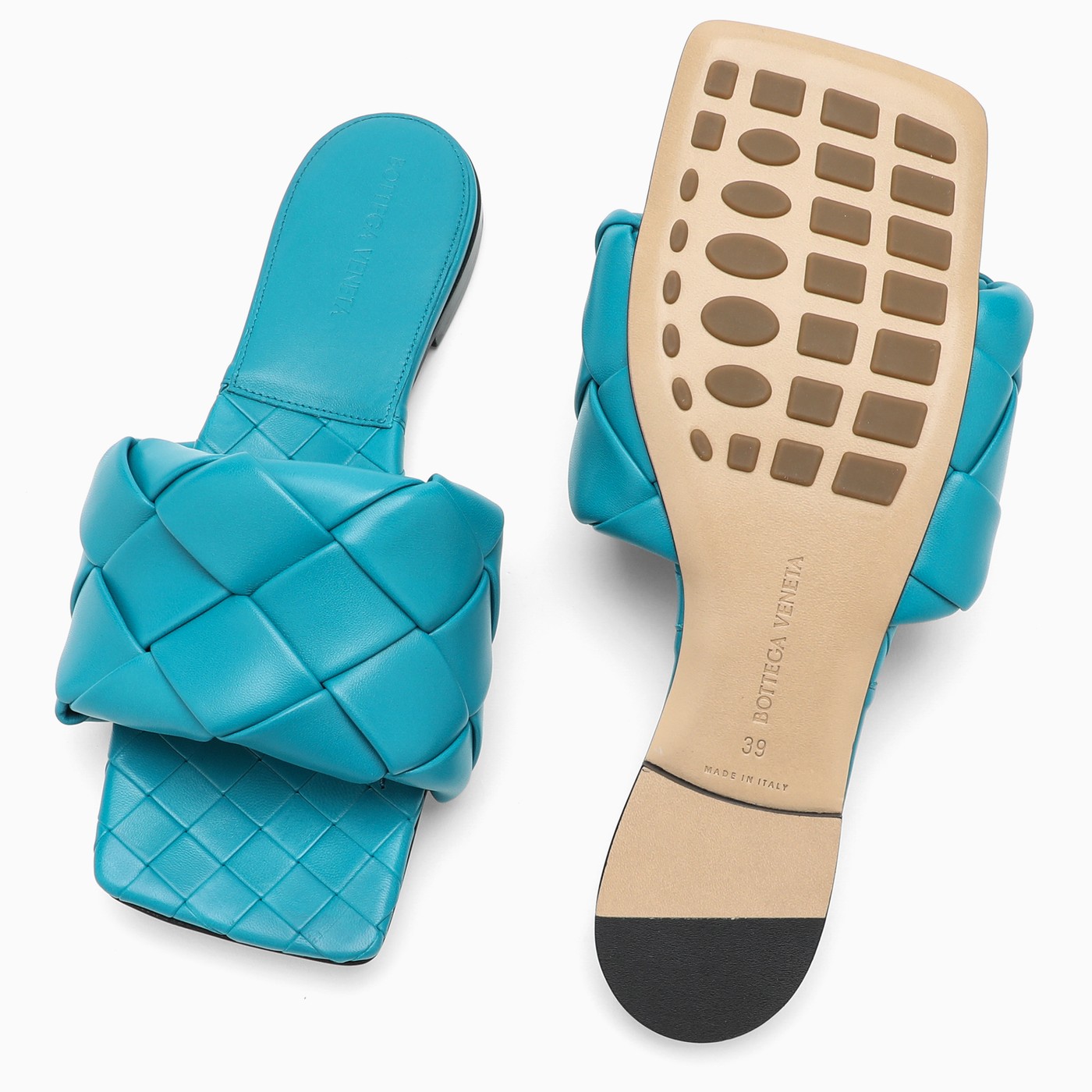 Bottega Veneta Petrol Green The Lido Flat Sandals Thedoublef Bottega Veneta Petrol Green The Lido Flat Sandals Thedoublef