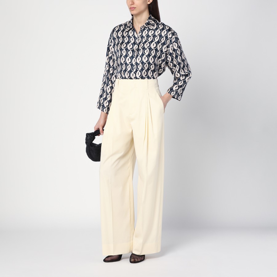 Tシャツ・カットソー MAX MARA Time silk reversible top Printed silk and jersey T-shirt, ivory | 