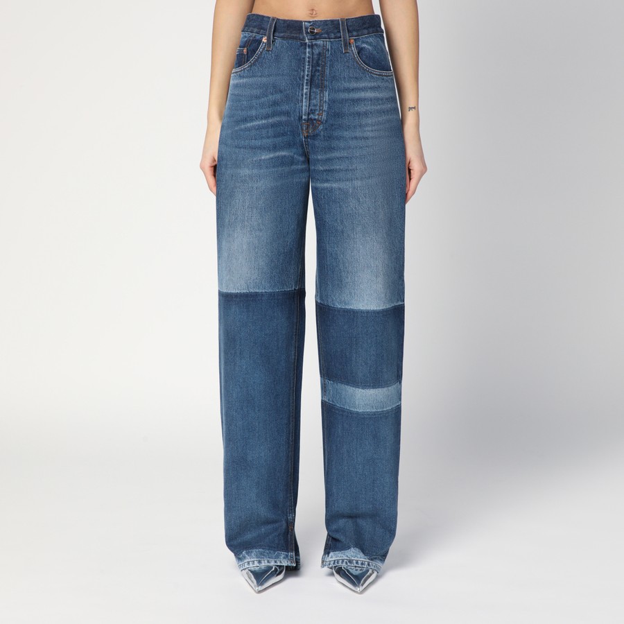 ボトムスその他 GUCCI Two-tone wide-leg jeans with stone-washed treatment GUCCI Two-tone wide-leg jeans with stone-washed treatment