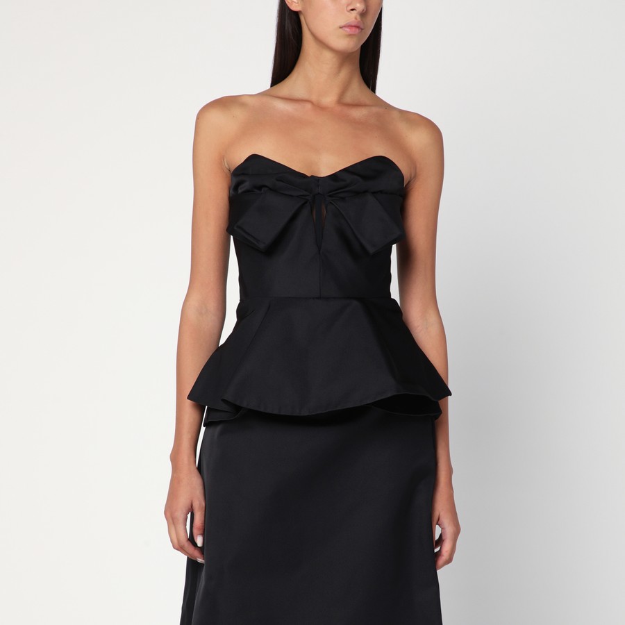 Tシャツ・カットソー ALEXANDER MCQUEEN BLACK CORSET TOP IN SILK BLEND Alexander McQueen Black corset top in silk blend | TheDoubleF