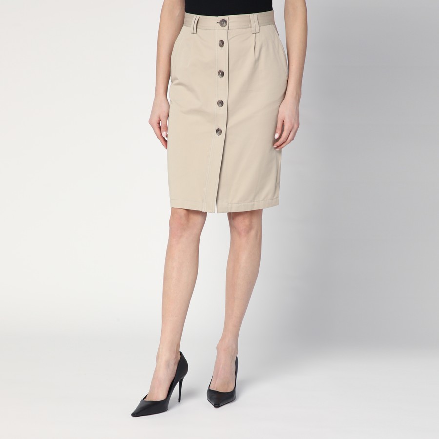 スカート ANINE BING Women Skirts A 04 10733CO Beige ANINE BING Beige buttoned pencil skirt | TheDoubleF
