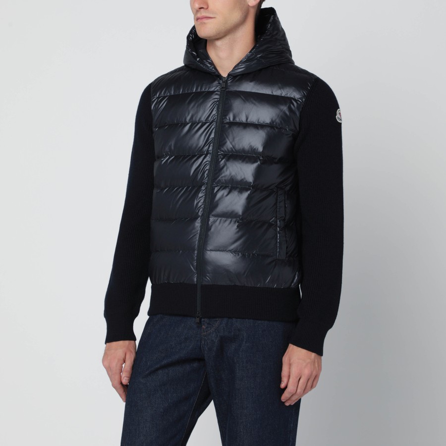 Moncler Blue padded zip-up cardigan | TheDoubleF