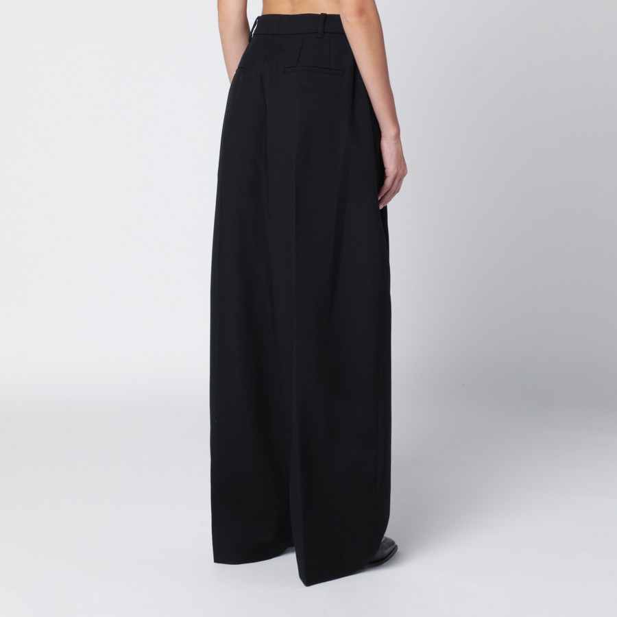 JACQUEMUS Black wide pleated trousers | TheDoubleF JACQUEMUS Black wide pleated trousers | TheDoubleF