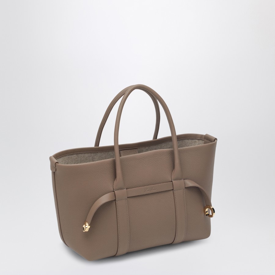 Loro Piana Ghiera Shopper Small bag in fossil color | TheDoubleF