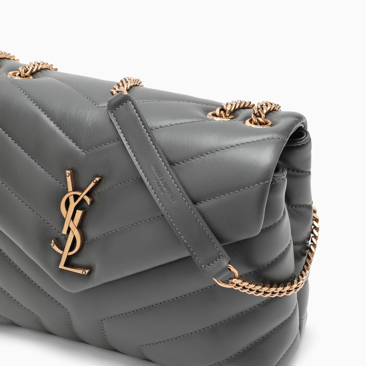 Saint Laurent Storm/gold small YSL Loulou bag TheDoubleF