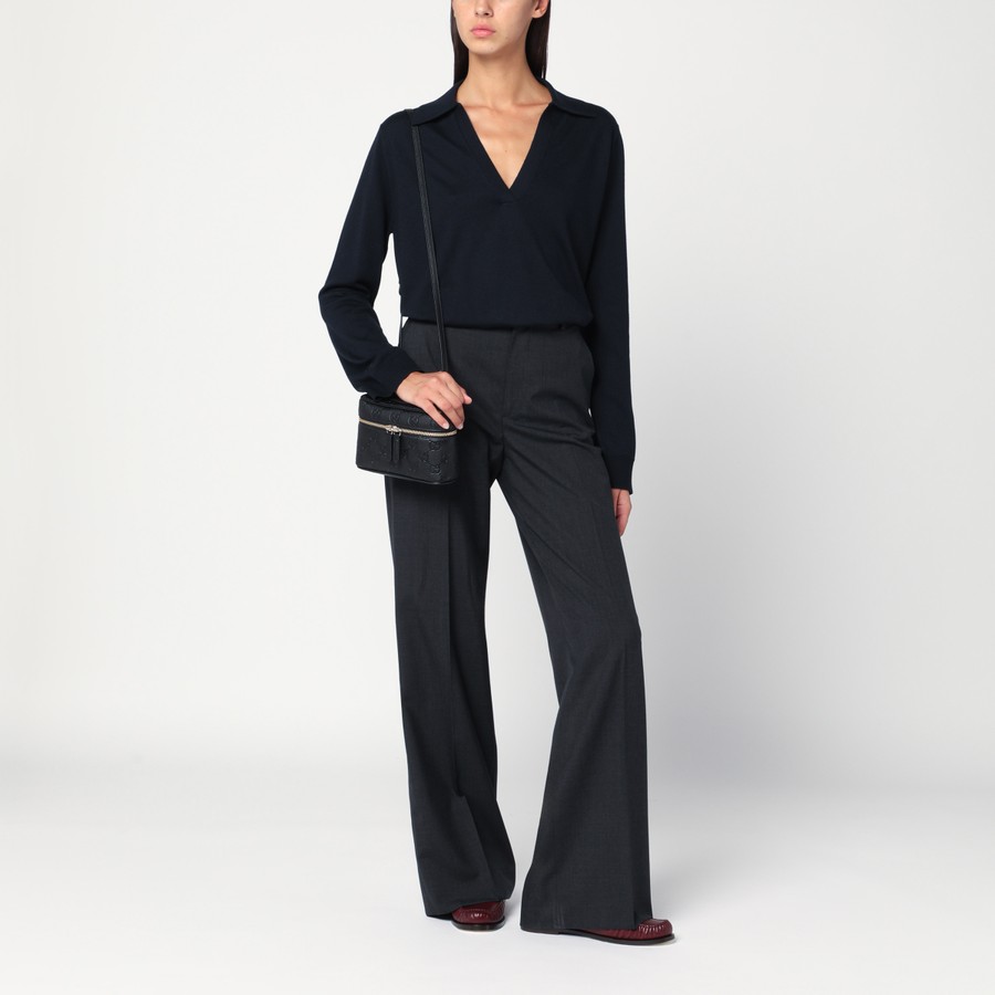 GUCCI Wide-leg grey wool trousers | TheDoubleF