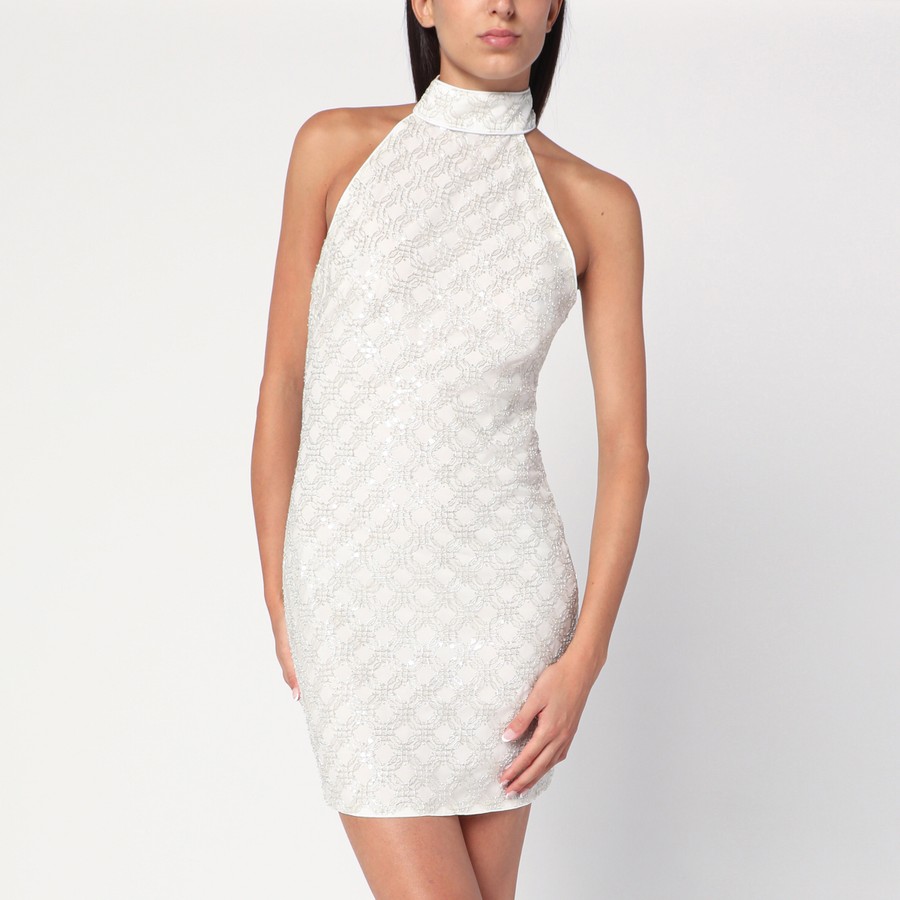 ワンピース ROTATE BIRGER CHRISTENSEN CREAM-COLORED DRESS WITH SEQUINS ROTATE Birger Christensen Cream-colored dress with sequins