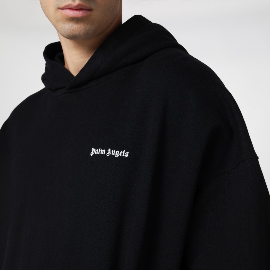 パーカー・フーディ PALM ANGELS Men Hoodies PMBB153C99FLE002 1003 BLACK Palm Angels Black Logo sweatshirt hoodie | TheDoubleF
