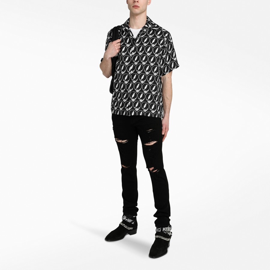black and white amiri shirt
