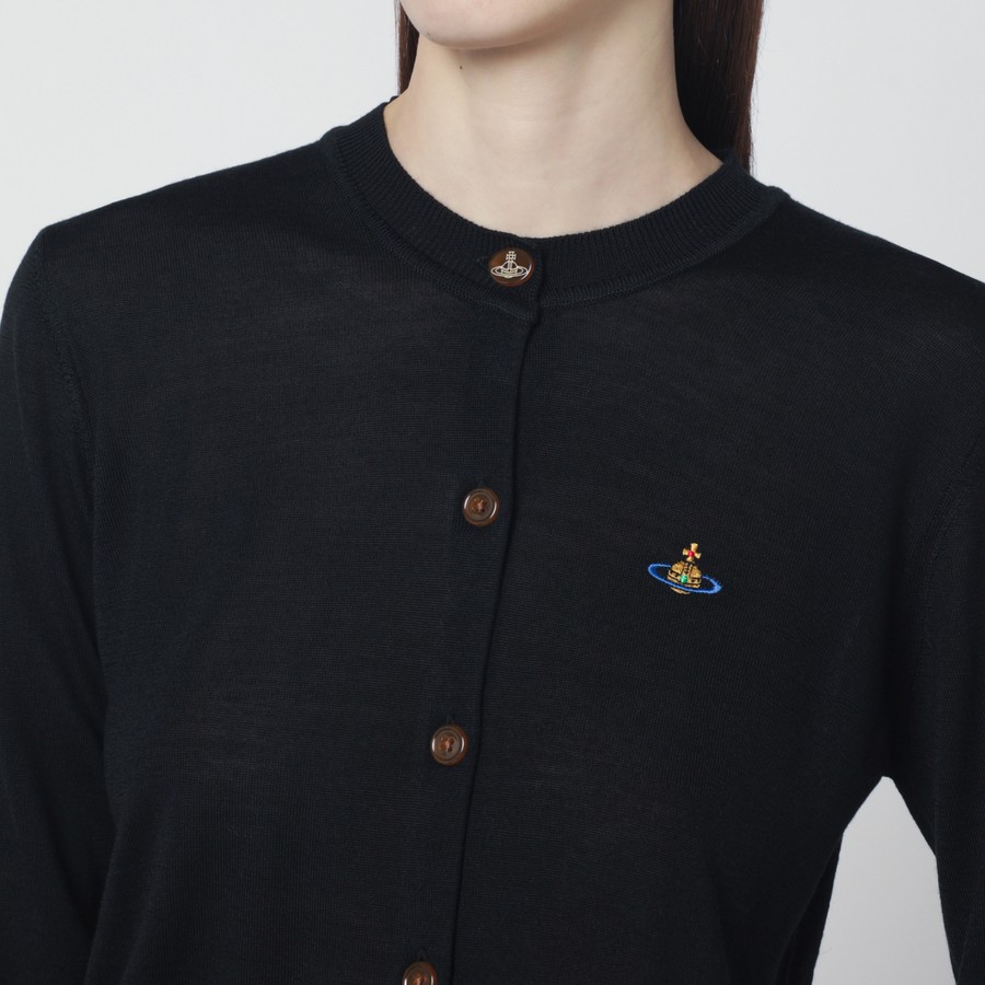 Vivienne Westwood Black wool and silk cardigan | TheDoubleF