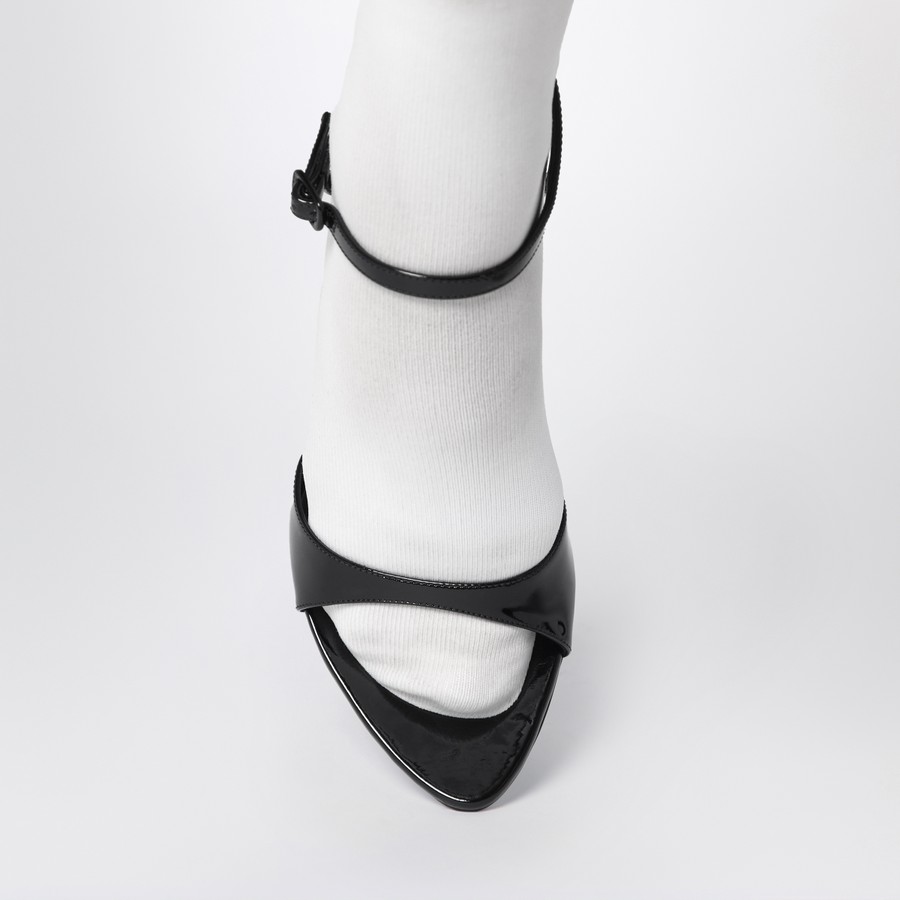 シューズ・サンダルその他 Balenciaga Avenue Sock black sandal in patent leather and me Balenciaga Avenue Sock black sandal in patent leather and