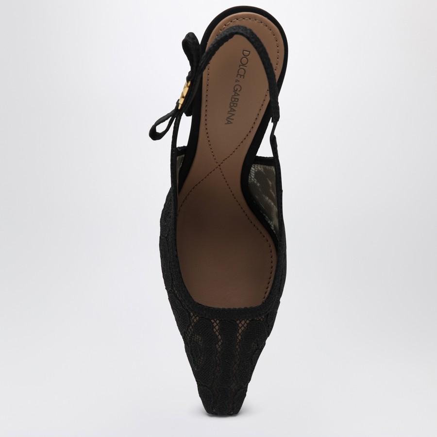 パンプス DOLCE&GABBANA BLACK LACE SLINGBACK WITH RHINESTONES Dolce&Gabbana Black lace slingback with rhinestones | TheDoubleF