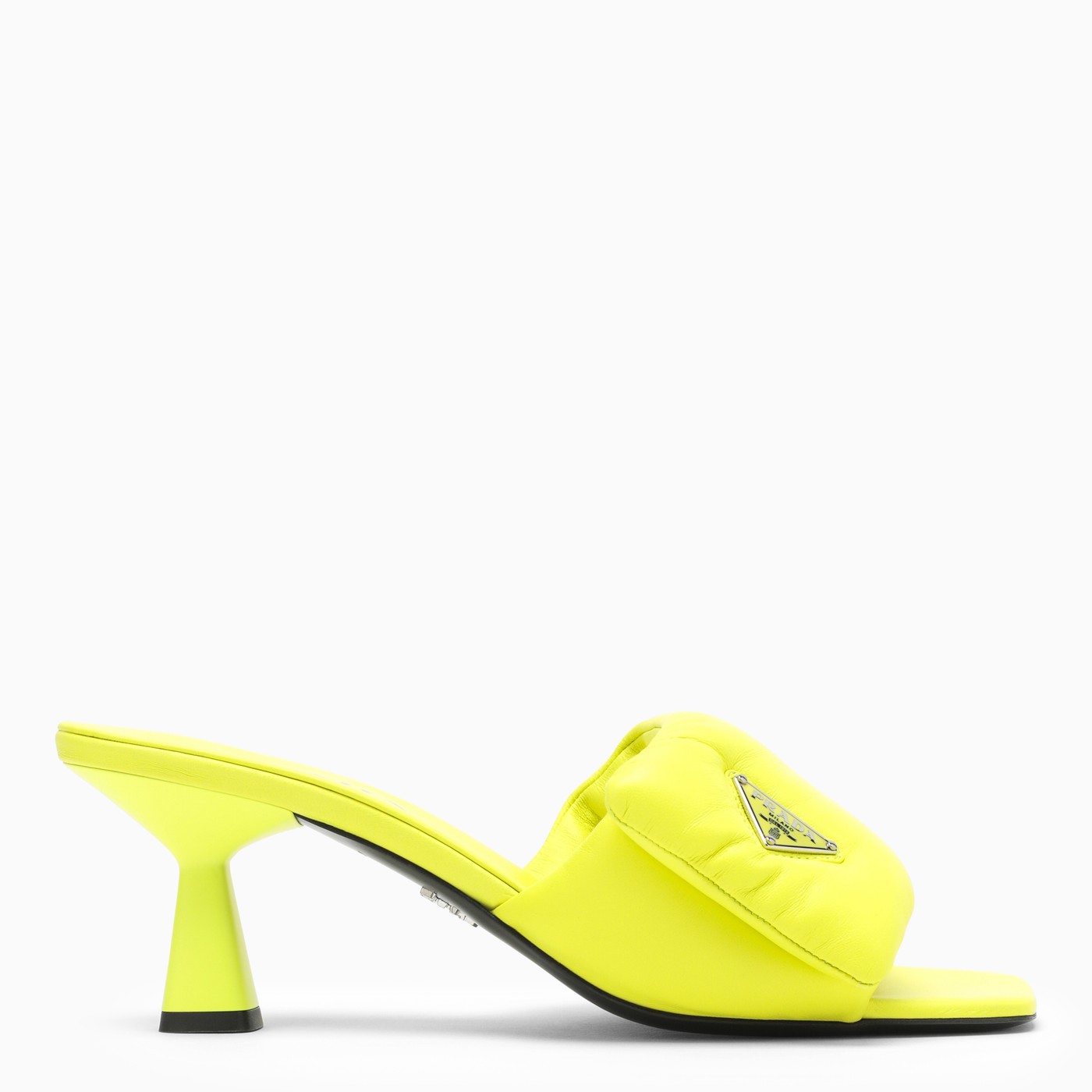 Prada Fluorescent yellow leather mule TheDoubleF
