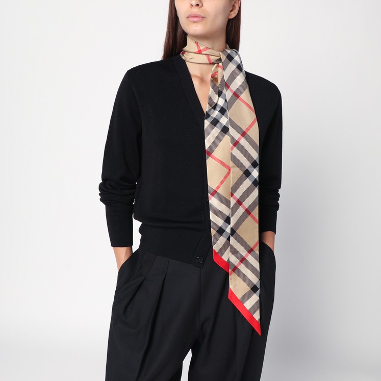 Burberry Thin silk scarf with collage print | TheDoubleF