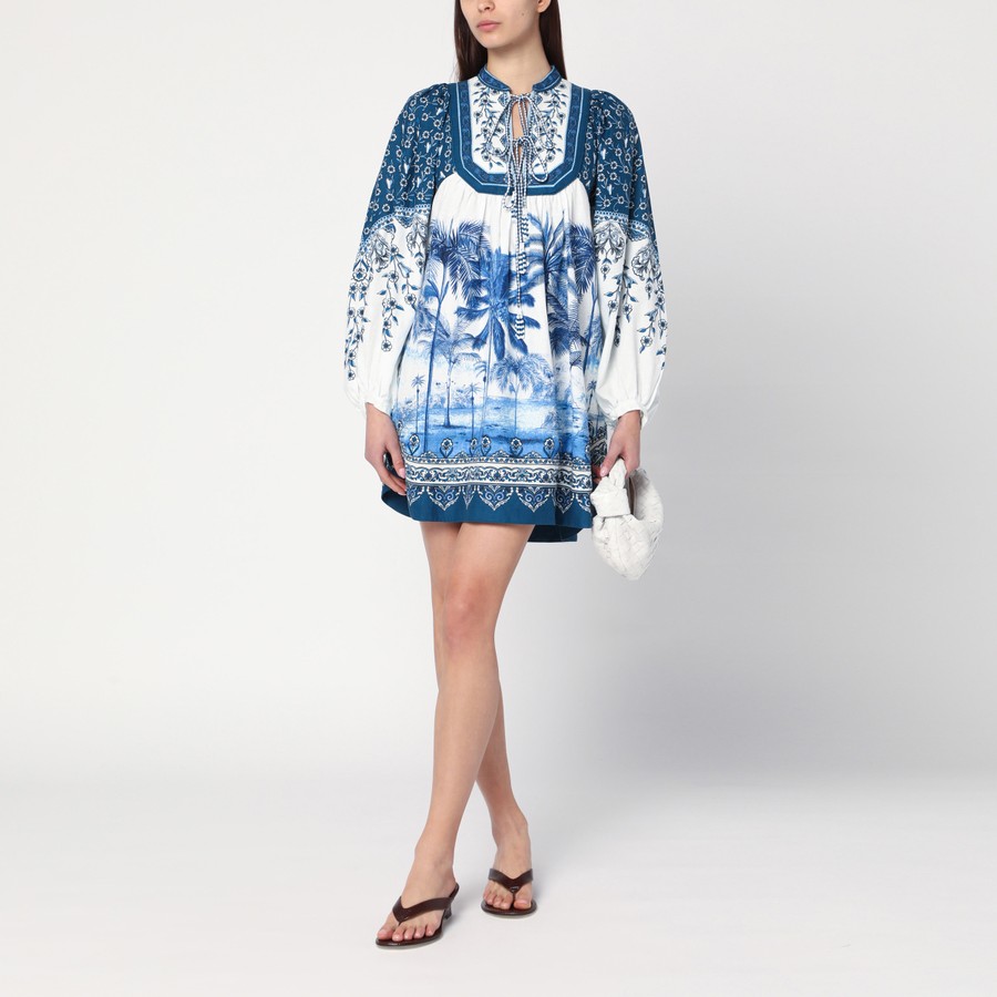 ワンピースその他 FARM Rio Linen-blend dress with palm print FARM Rio Linen-blend dress with palm print | TheDoubleF