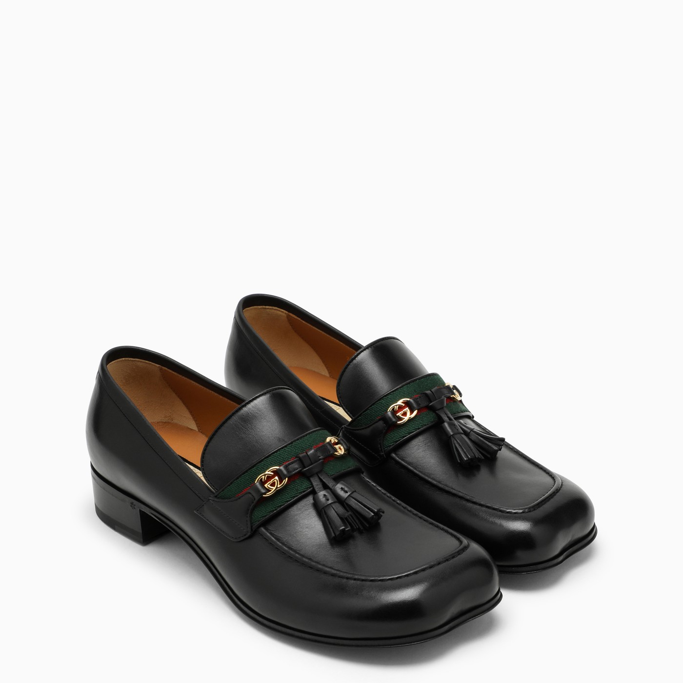 GUCCI Black leather moccasin with tassels TheDoubleF