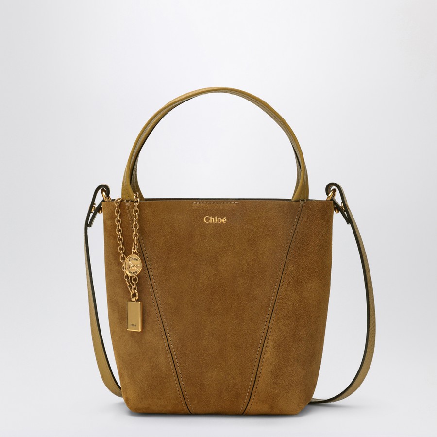トートバッグ Chloe Small Beige Khaki Suede Spin Tote Bag Chloé Small beige khaki suede Spin tote bag | TheDoubleF