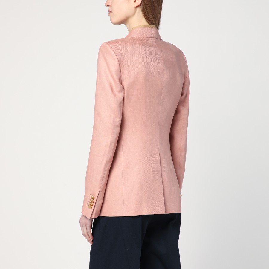 Tagliatore Pink linen double-breasted jacket | TheDoubleF