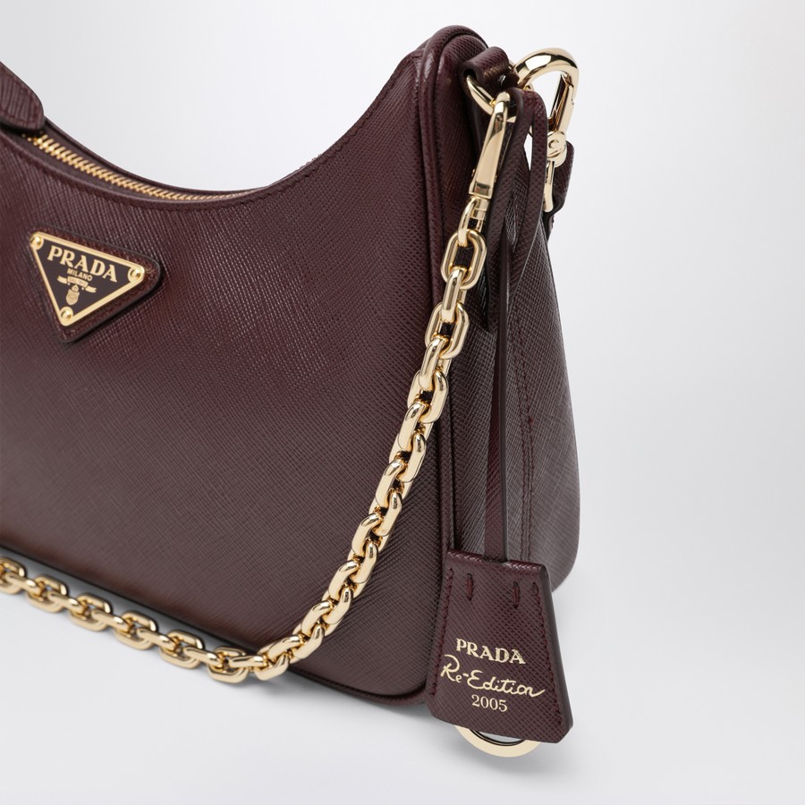 Prada Re-Edition 2005 burgundy leather bag | TheDoubleF