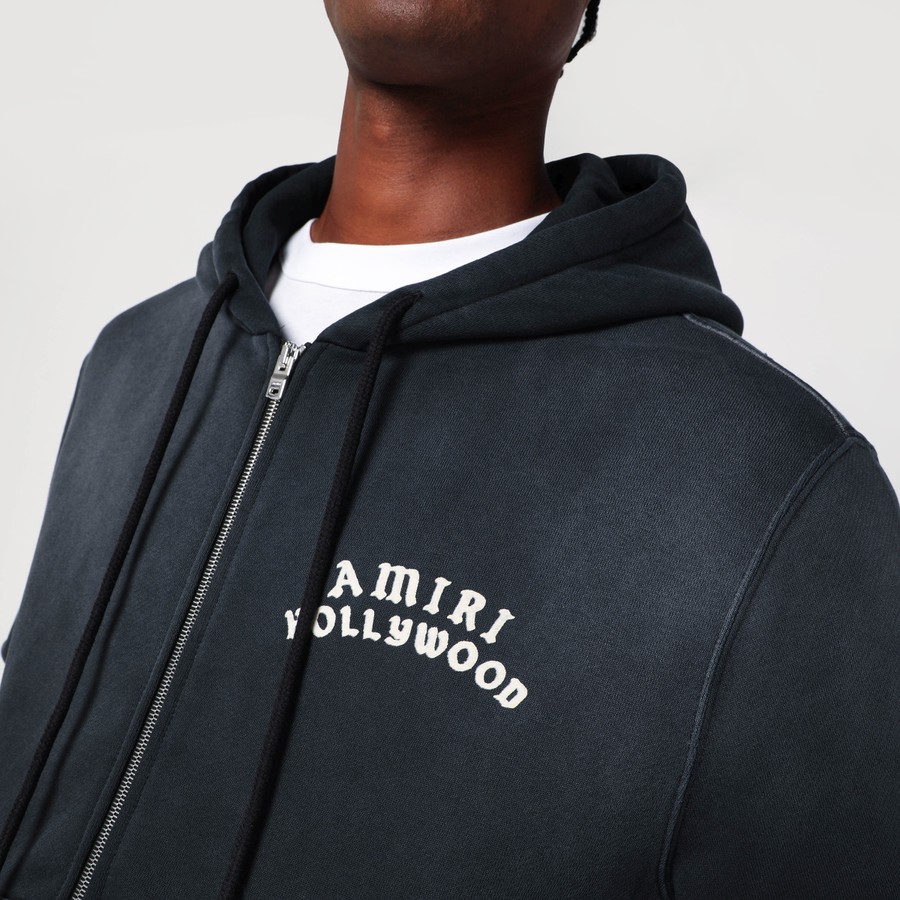 【関税&送料込】Amiri Faded Black Zip Sweatshirt With Logo AMIRI Faded black zip sweatshirt with logo | TheDoubleF