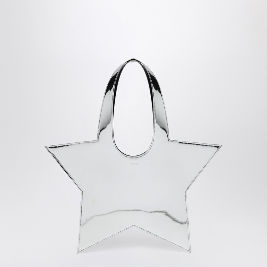 【COPERNI】シルバー◆スターシェイプ◆ロゴ入り トートバッグ Coperni Mini Star mirrored silver tote bag | TheDoubleF