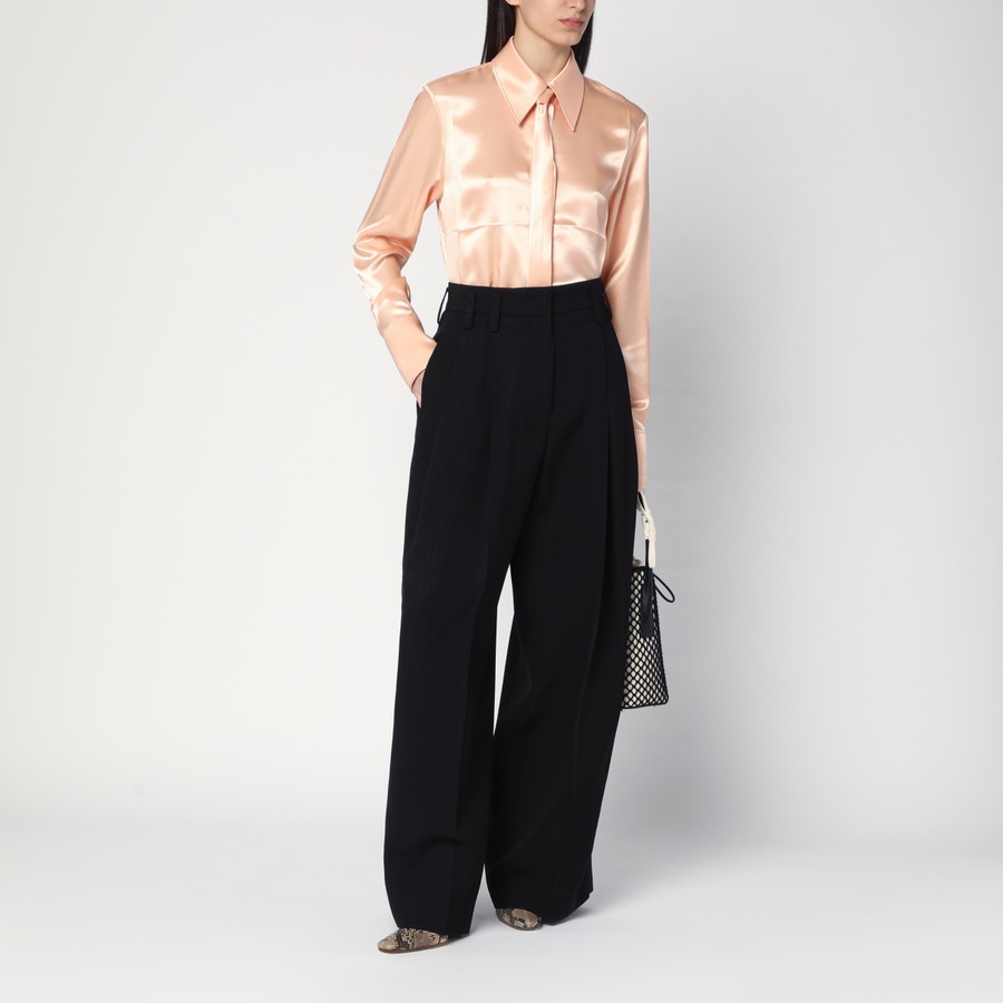 パンツ Jil Sander Wide Black Pants In Silk Blend Jil Sander Wide Black Pant In Silk Blend – LOZURI®