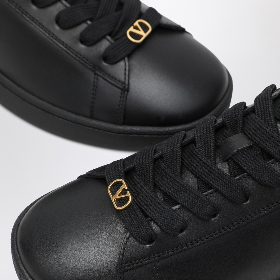 Valentino Garavani Black leather Royco sneakers | TheDoubleF