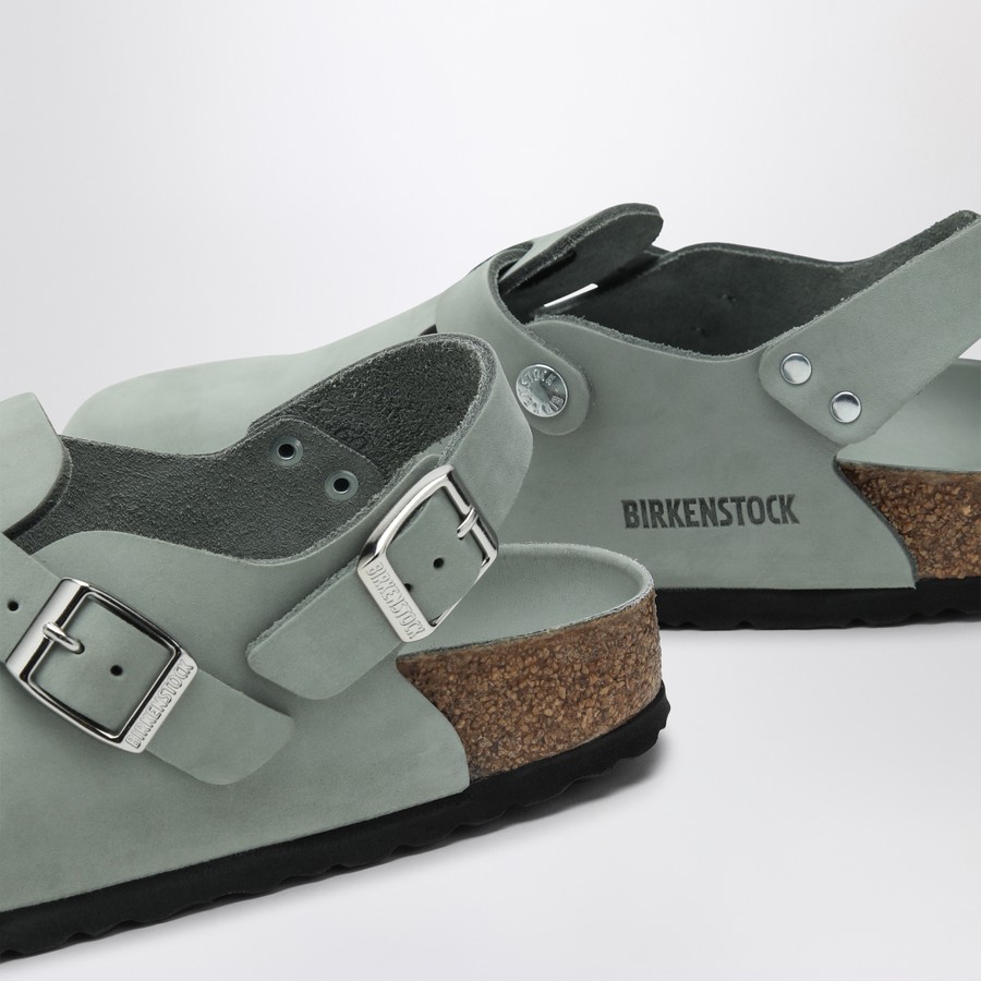 サンダル・ミュール BIRKENSTOCK Mint Green Suede Tokyo Slippers Kyoto Shearling Suede Leather Stone Coin | BIRKENSTOCK