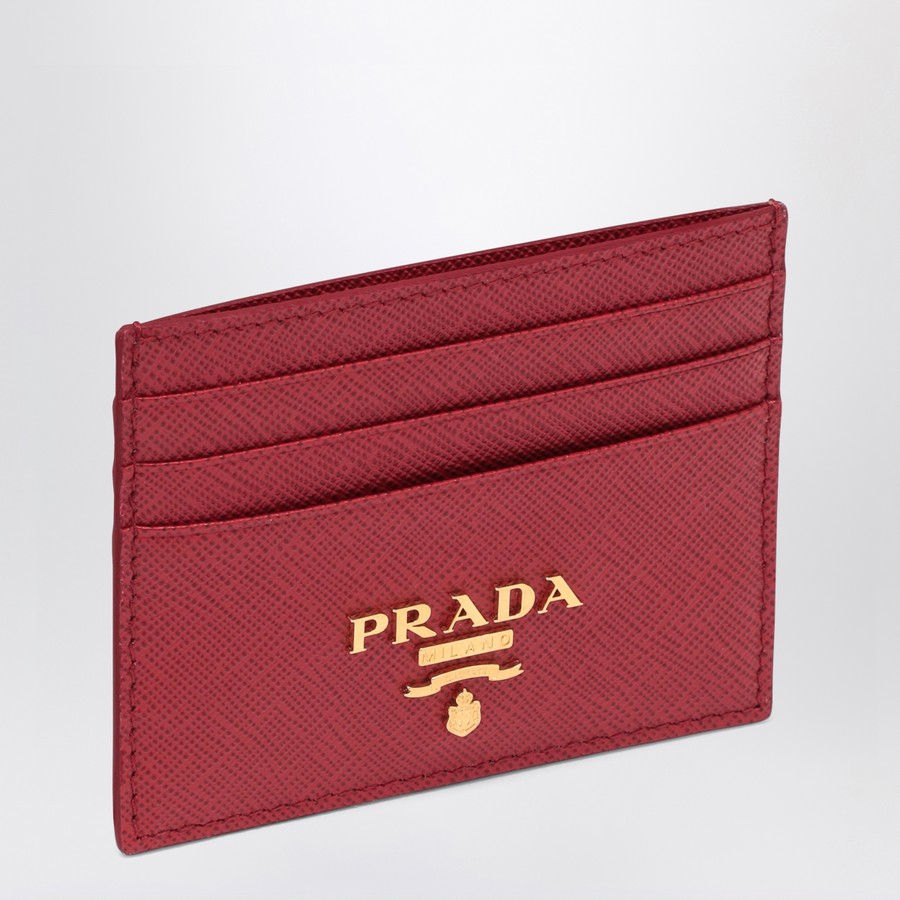 ヘアアクセサリー Prada Red Saffiano leather credit card holder Prada - Red Saffiano Leather Card Holder | Mitchell Stores