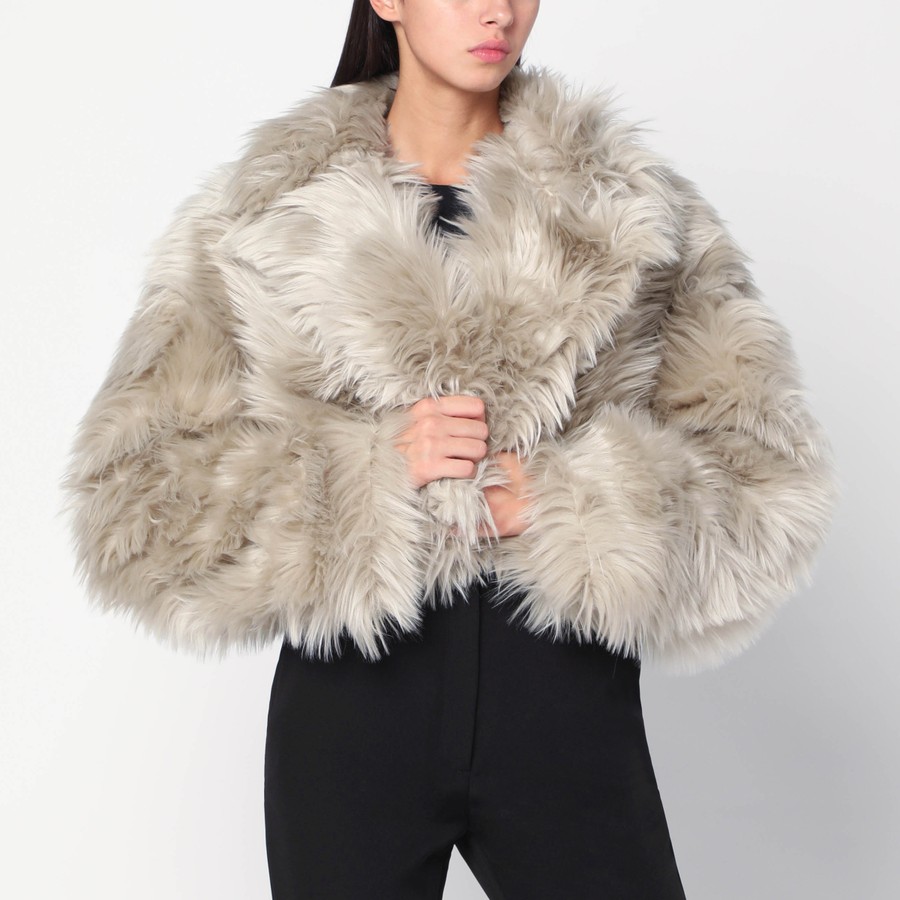 TheLatest Short ice-white faux fur coat | TheDoubleF