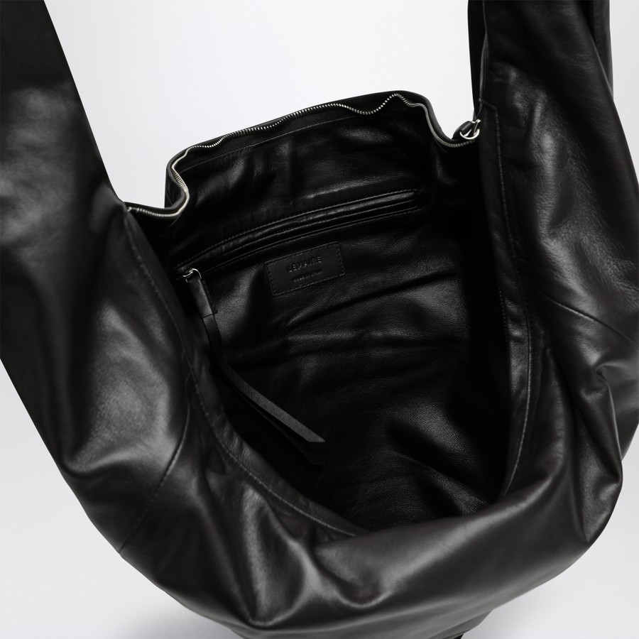 Lemaire| (SCARF BAG (BG0157 LL0075 096)) LEMAIRE Scarf bag in black/brown leather | TheDoubleF