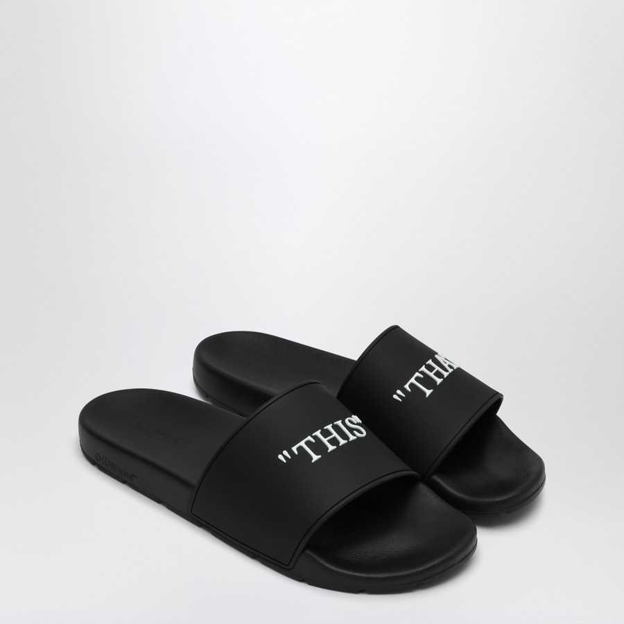 【関税込み】Off-White ブラック 'This That' プールスライド Off-White™ Black This That slides | TheDoubleF
