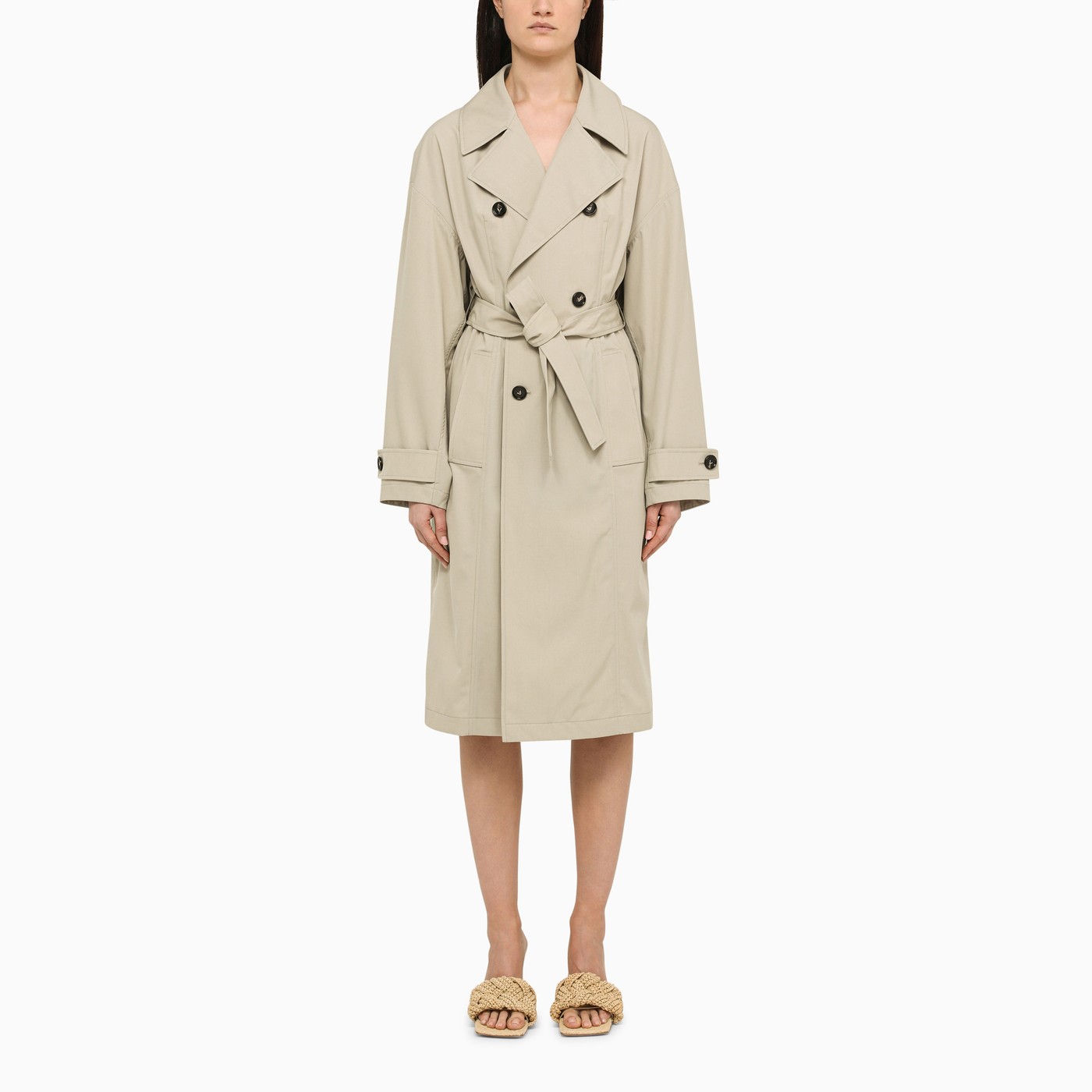 Bottega Beige doublebreasted trench coat TheDoubleF