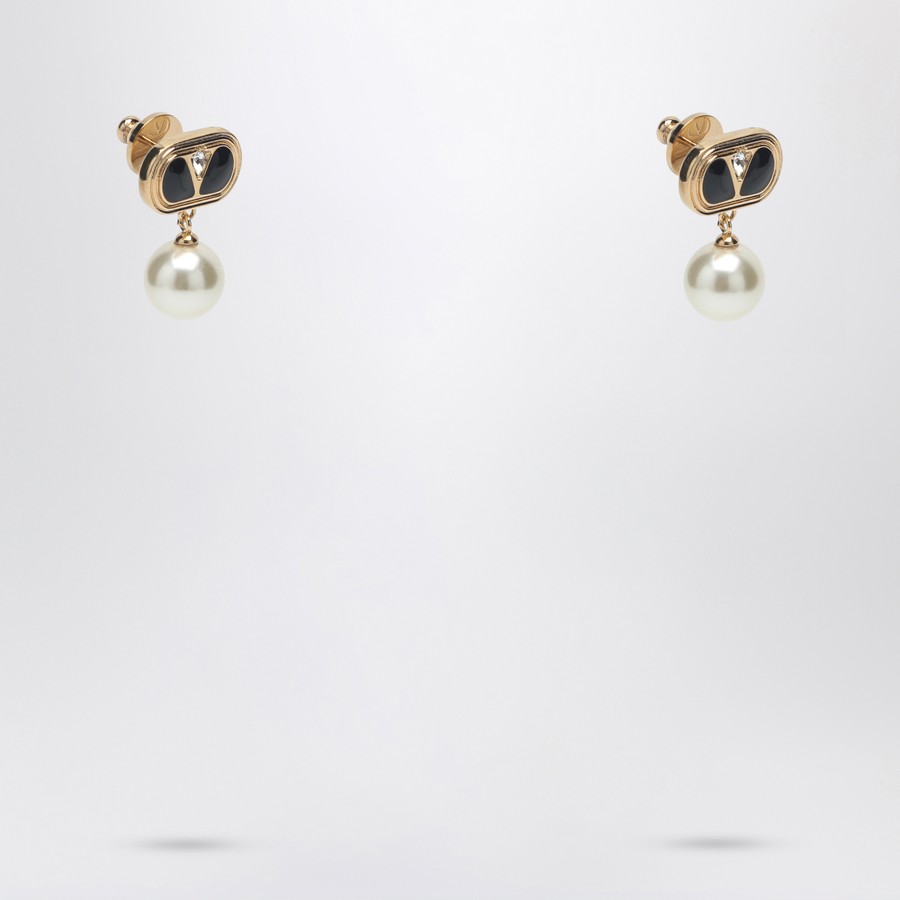 ピアス VALENTINO GARAVANI OVAL EARRINGS WITH SWAROVSKI PEARL Ovalette Metal Earrings With Swarovski® Pearls for Woman in