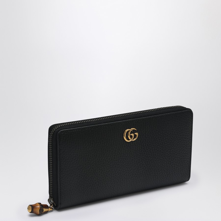 財布・小物その他 GUCCI Woman Wallet Black 739498AABXM 1000 GUCCI Black zip around wallet with bamboo detail | TheDoubleF