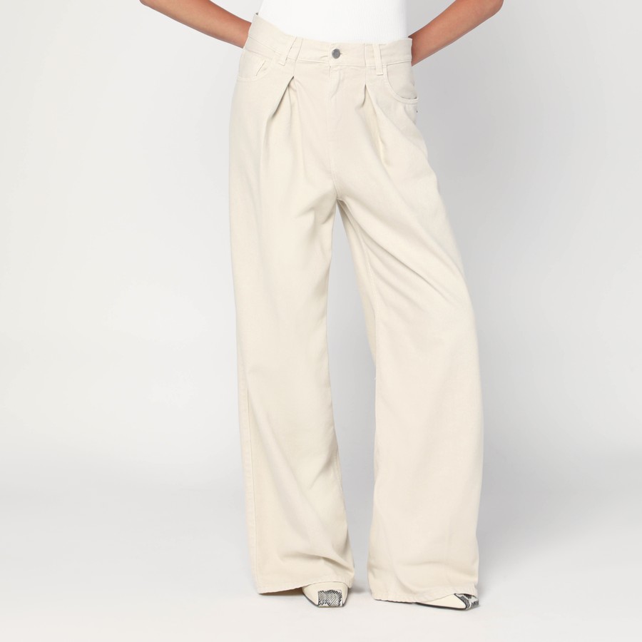 HAIKURE Wide ecru corduroy trousers | TheDoubleF