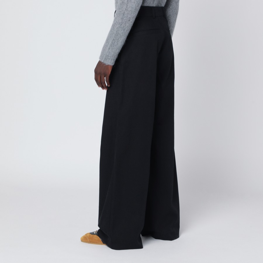 Dries Van Noten Wide black cotton trousers | TheDoubleF