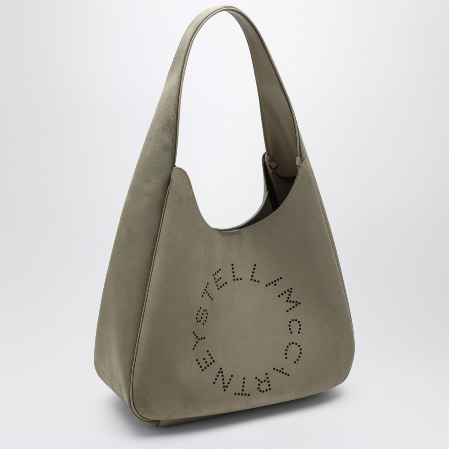 Stella McCartney Large Khaki Hobo Bag with Logo | TheDoubleF
