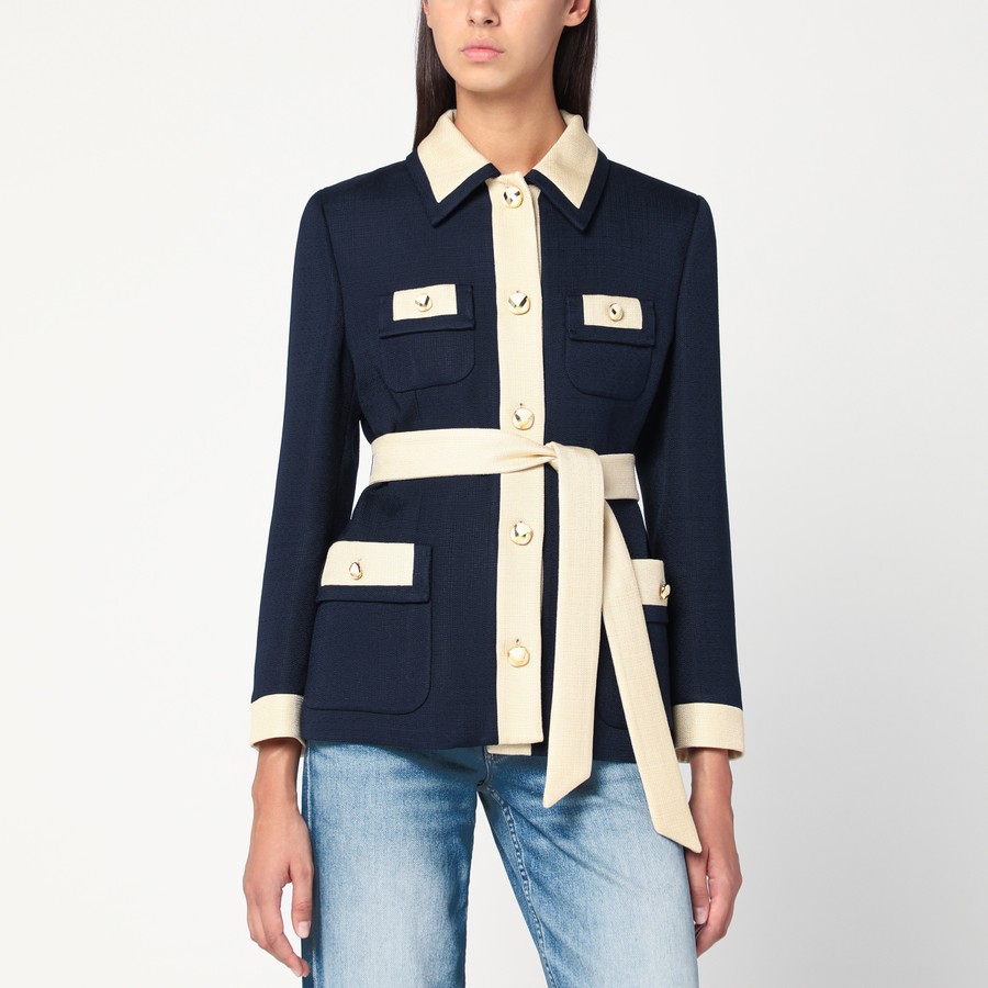 【関税＆送料込み】Valentino Garavani Ivory Jacket With Plu Valentino Garavani Ivory Jacket With Plusdepois Print In