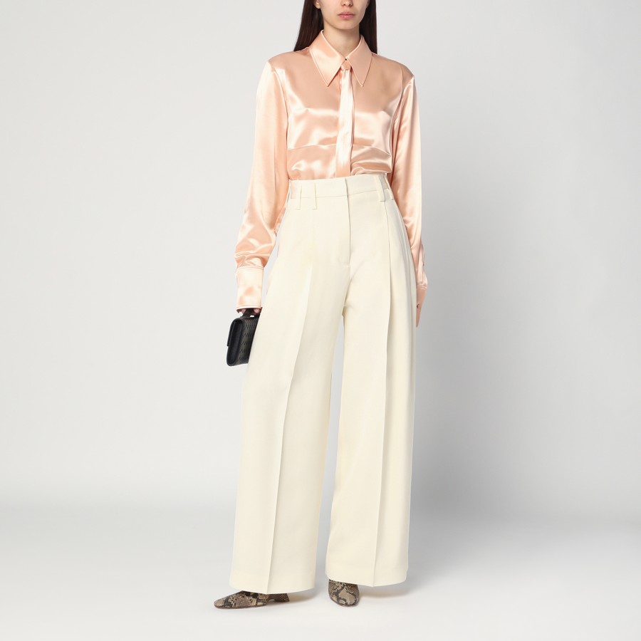 ボトムスその他 Jil Sander Wide cream trousers in silk blend Jil Sander Wide cream trousers in silk blend | TheDoubleF