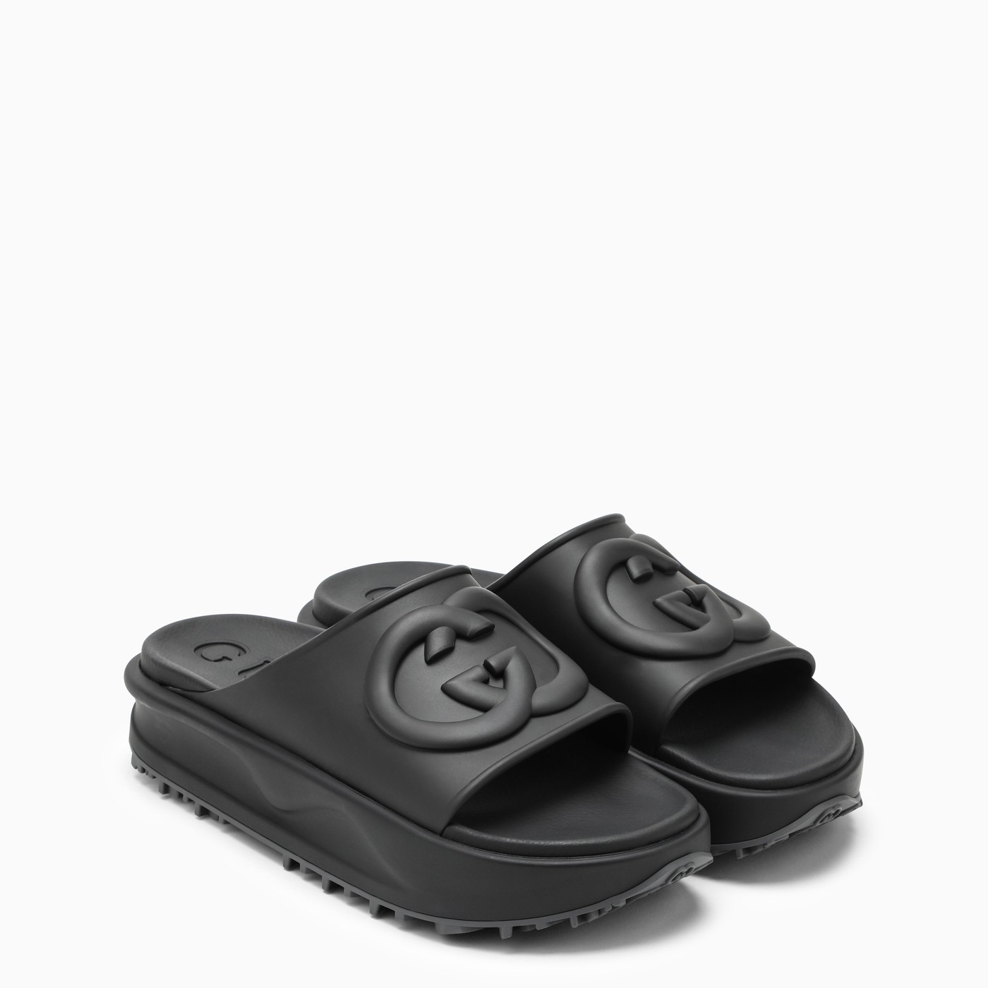 GUCCI GG detail black slide TheDoubleF