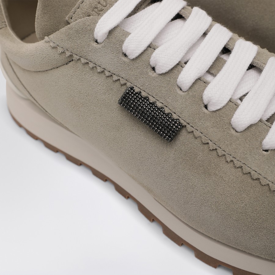 Brunello Cucinelli｜SNEAKERS (MZSFG2110 C2657) Brunello Cucinelli Grey/Sage Green Sneakers in Suede