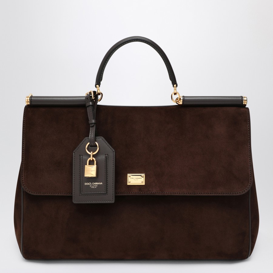 【関税&送料込み】Dolce & Gabbana My Sicily Suede Hand Bag Dolce&Gabbana Ebony brown suede large bag My Sicily | TheDoubleF
