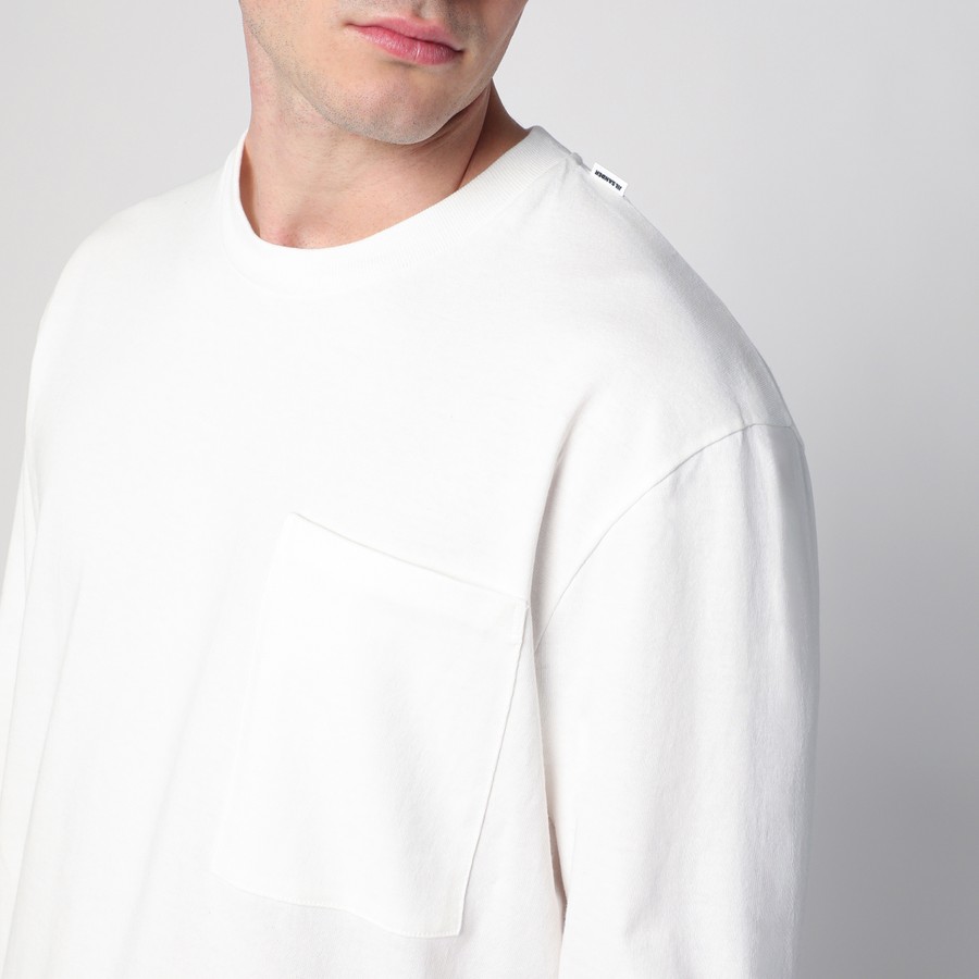 Tシャツ・カットソー JIL SANDER Men T-shirt White J22GC0196J20256 100 Jil Sander White cotton T-shirt | TheDoubleF