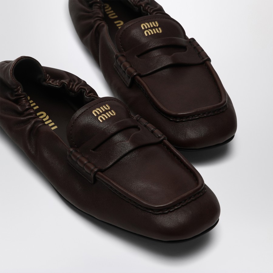 【MiuMiu】Ruches nappa leather loafers Miu Miu Ruches nappa leather ballerinas | REVERSIBLE