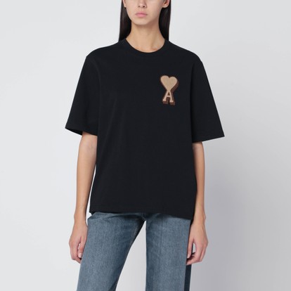 AMIRI Black cotton T-shirt with logo | TheDoubleF