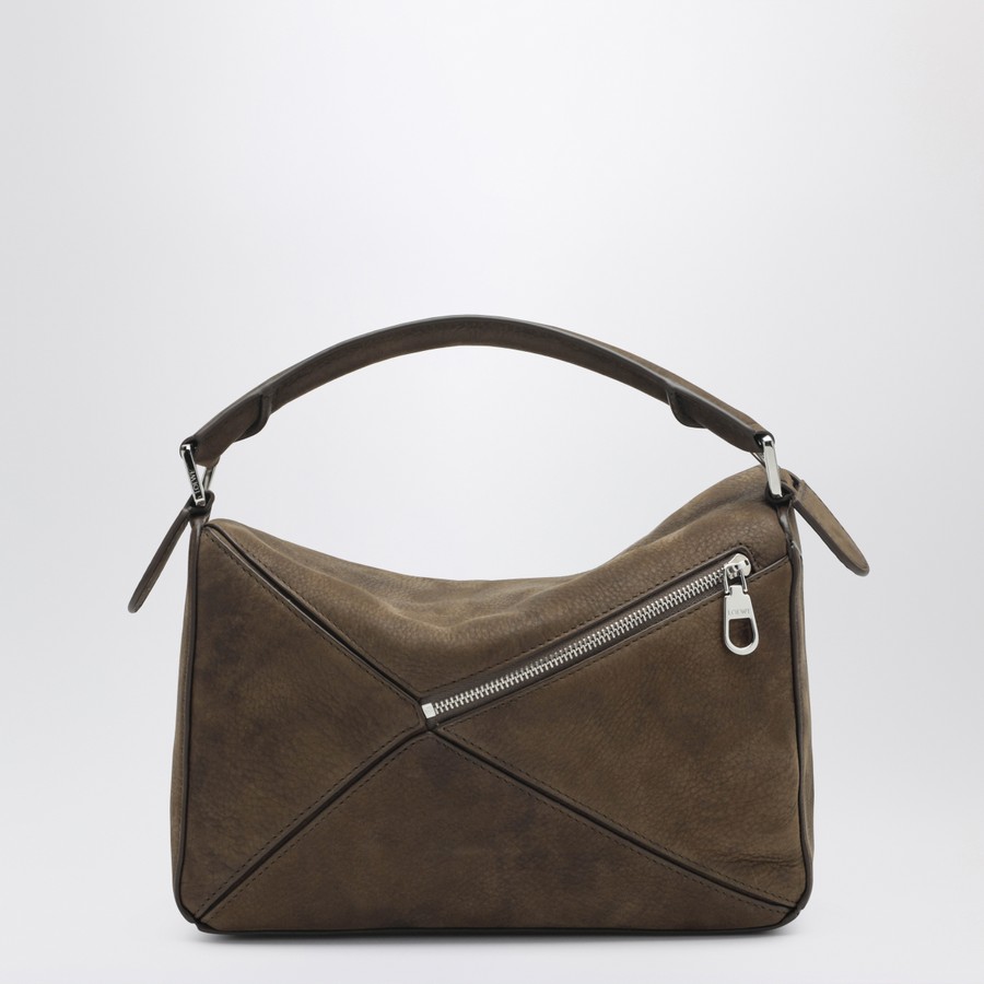 Loewe Small Puzzle bag in tundra color grenade nubuck leather