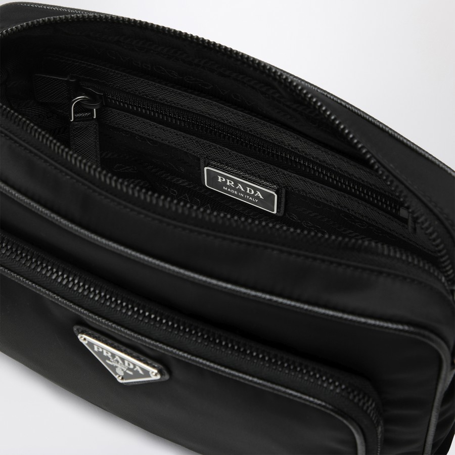 Prada Small black crossbody bag in Re-Nylon and Saffiano