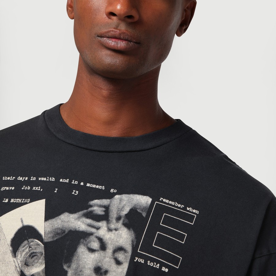 Tシャツ・カットソー ENFANTS RICHES DEPRIMES BLACK VINTAGE-EFFECT T-SHIRT Enfants Riches Déprimés Black Vintage-Effect T-Shirt With