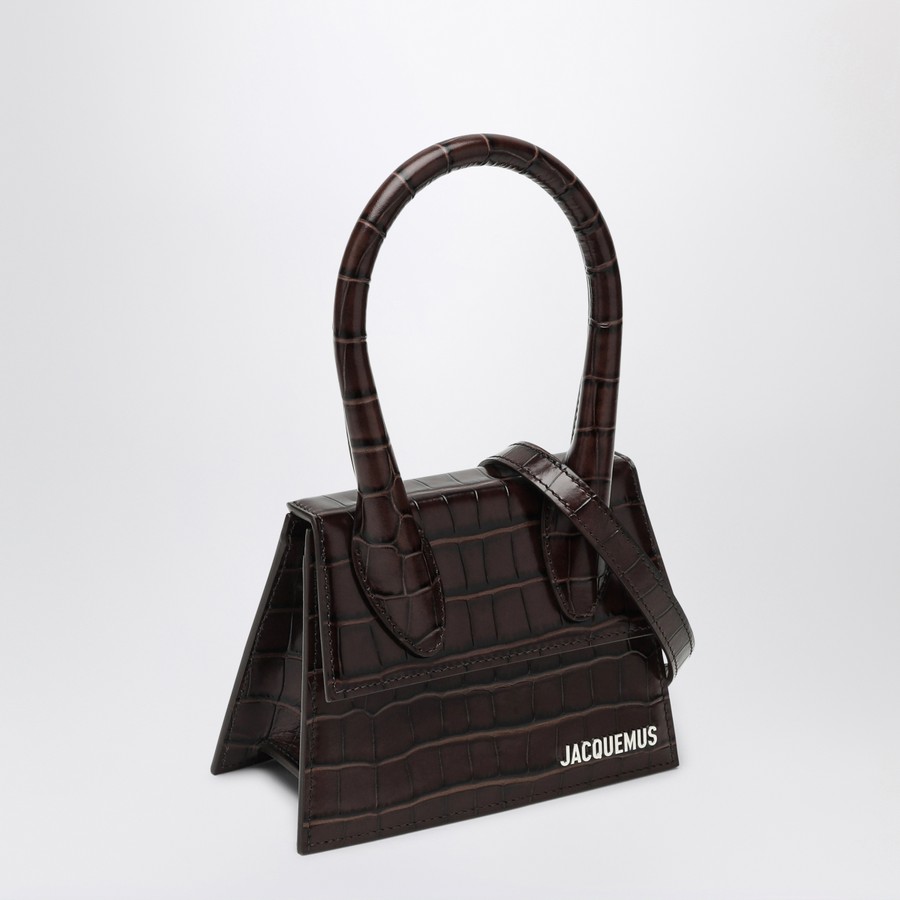 バッグ・カバンその他 JACQUEMUS Brown crocodile effect leather Le Chiquito Moyen b JACQUEMUS Brown crocodile effect leather Le Chiquito Moyen